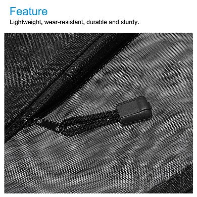 Mesh Zipper Bags, A6 Nylon Zip Pouch Pencil Case Storage Pockets for Travel, Black Pack of 6