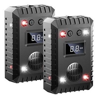 2-Pack Ultrasonic Rodent Repellers with Strobe Light & Sound, Under Hood Pest Deterrent for Cars