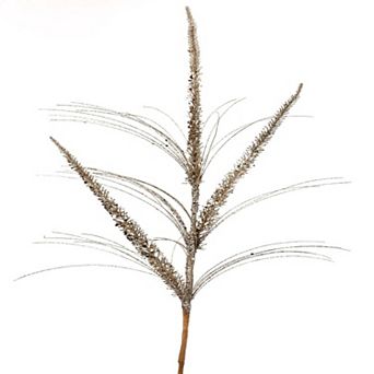 34" Glitter Mica Triple Spike Grass Spray - Elegant Christmas Decoration