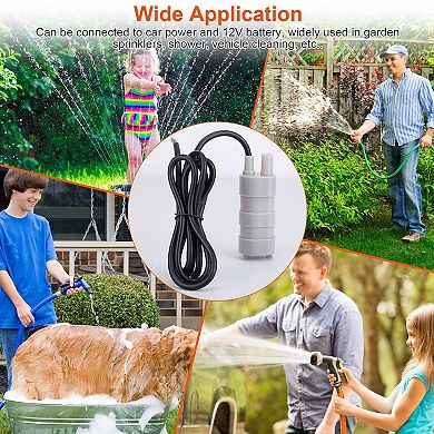 12V Water Pump Submersible 1000L/H, 16.4ft Lift for Sprinklers, Lawn & Tour Vehicles