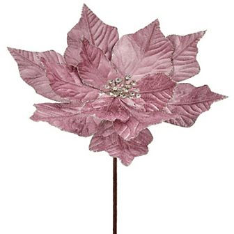 24" Rich Mauve Velvet Poinsettia Flower Elegant Christmas Floral Decoration