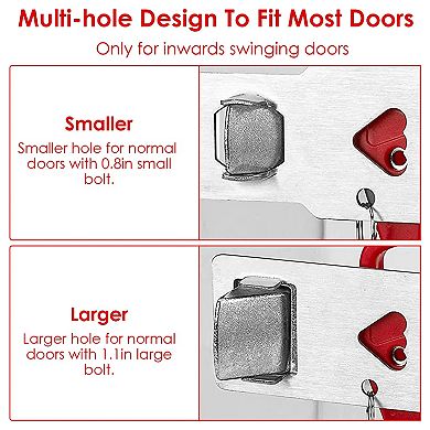 2Pcs Portable Travel Door Lock, Anti-Theft Security Latch for Home & Hotel