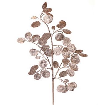 30" Gold Glitter Eucalyptus Spray - Elegant Christmas Decor