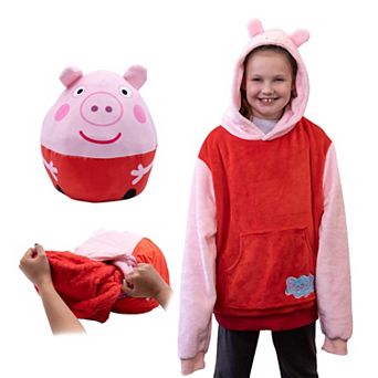 Unisex Peppa Pig Kids Snugible Blanket Hoodie & Pillow