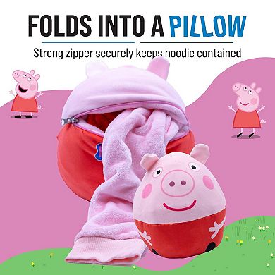 Unisex Peppa Pig Toddler Snugible Blanket Hoodie & Pillow