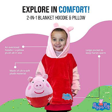 Unisex Peppa Pig Toddler Snugible Blanket Hoodie & Pillow