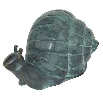 Large Land Snail Cast Bronze Garden Statue