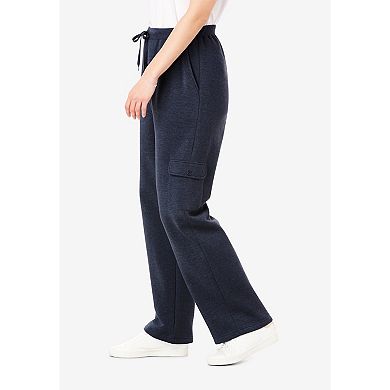 Woman Within Plus Size Better-Fleece Pull-On Cargo Sweatpants
