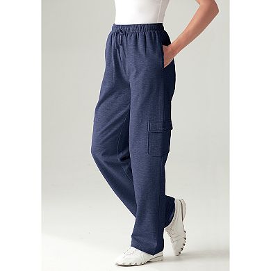 Woman Within Plus Size Better-Fleece Pull-On Cargo Sweatpants