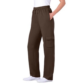 Woman Within Plus Size Better-Fleece Pull-On Cargo Sweatpants