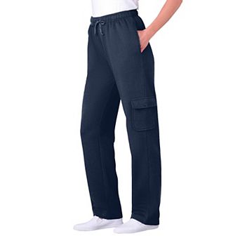 Woman Within Plus Size Better-Fleece Pull-On Cargo Sweatpants