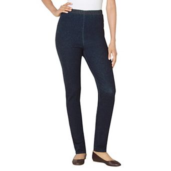 Woman Within Plus Size Petite Pull-On Elastic-Waist Stretch Fineline Denim Jeans