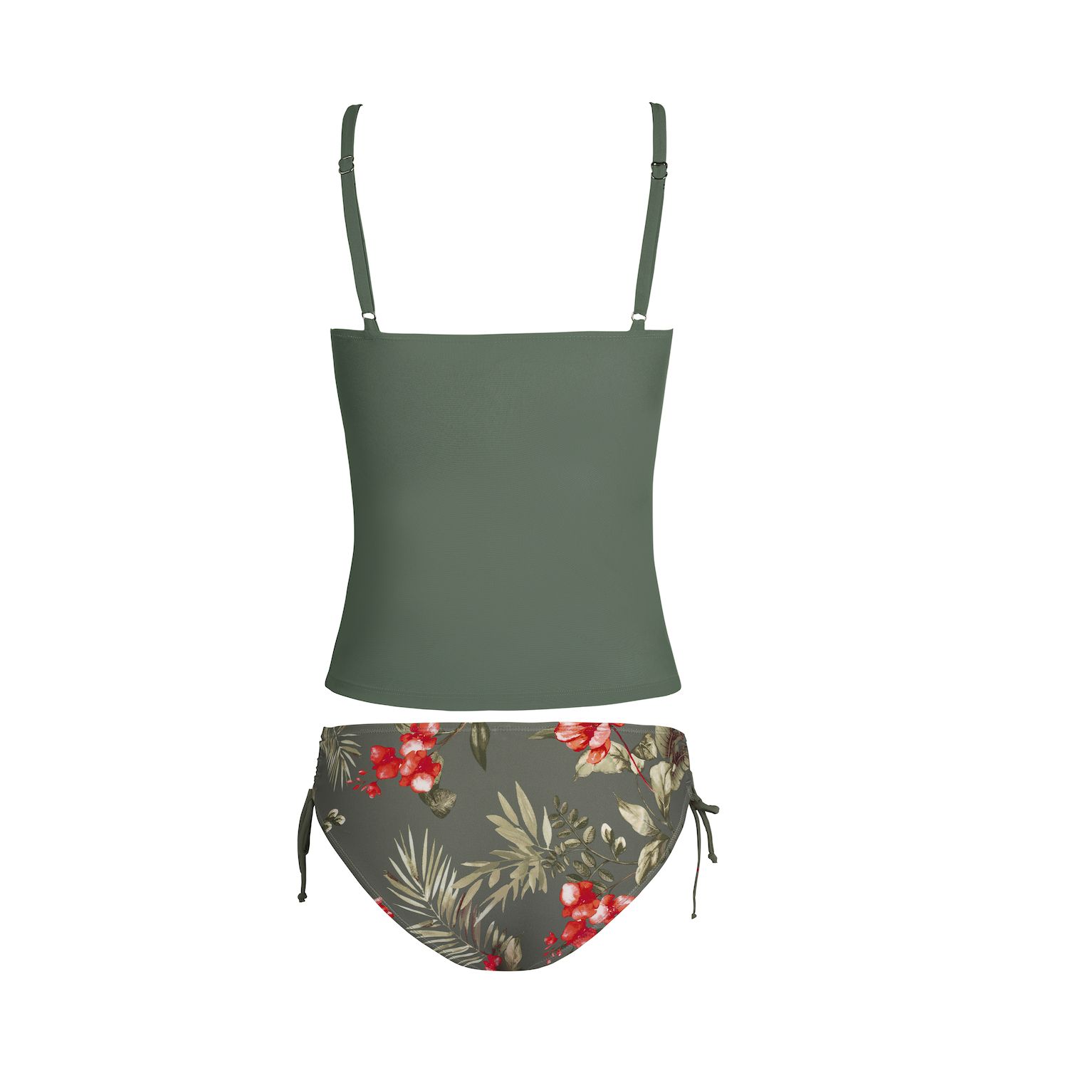 CUPSHE Tankini Voor Dames, Vierkante Hals, Ruches, Buikweg