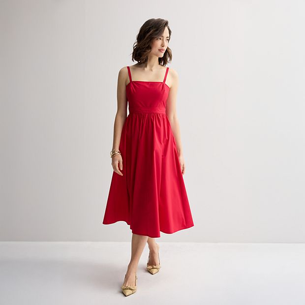 Women's Nine West Square Neck A-Line Dress