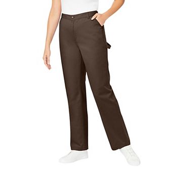 Woman Within Plus Size Petite Back-Elastic All-Cotton Denim Carpenter Jeans