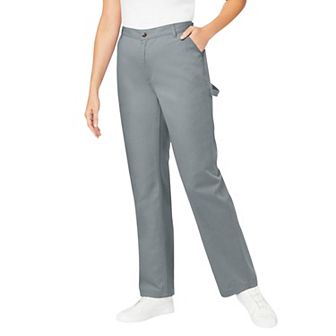 Woman Within Plus Size Petite Back-Elastic All-Cotton Denim Carpenter Jeans