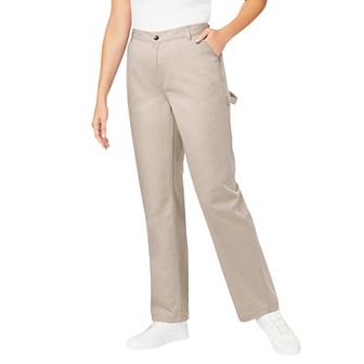 Woman Within Plus Size Petite Back-Elastic All-Cotton Denim Carpenter Jeans