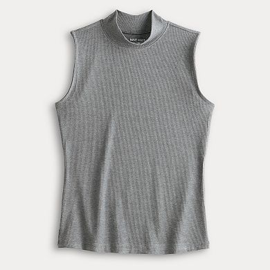 Women's Nine West Fitted Rib Mock Neck Shell