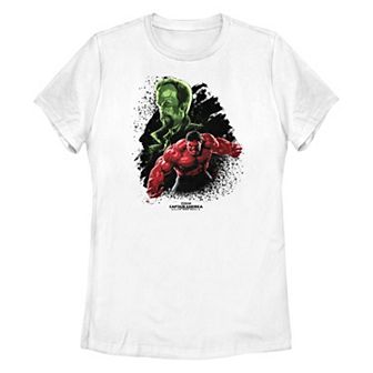 Juniors' Marvel Captain America Brave New World The Leader And Red Hulk Graphic Tee
