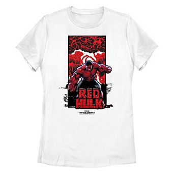 Juniors' Marvel Captain America Brave New World Red Hulk Explosion Poster Graphic Tee
