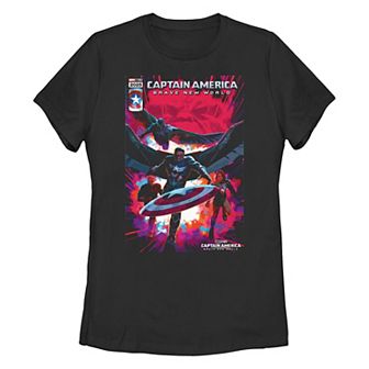 Juniors' Marvel Captain America Brave New World New Team Poster Graphic Tee