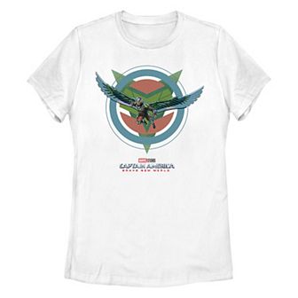 Juniors' Marvel Captain America Brave New World New Falcon Graphic Tee