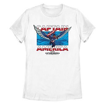 Juniors' Marvel Captain America Brave New World Spread Your Wings Graphic Tee