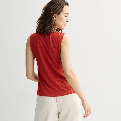 Women's Nine West Texture Pleated Knit Top