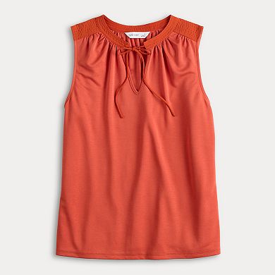 Women's Nine West Tie-Front Key Hole Sleeveless Top
