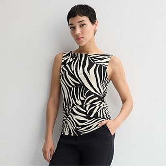 Women's Nine West Side Ruched Knit Tank Top