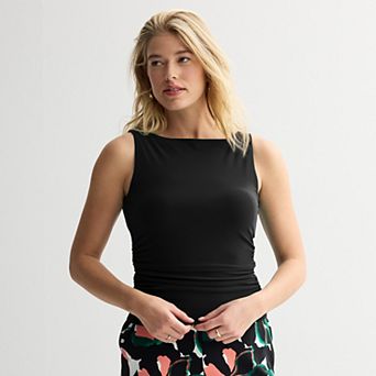 Women's Nine West Side Ruched Knit Tank Top