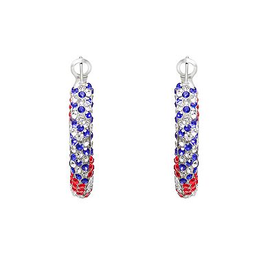 Celebrate Together Americana Crystal Hoop Earrings