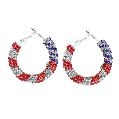 Celebrate Together Americana Crystal Hoop Earrings