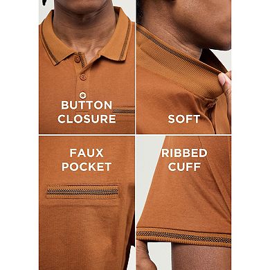 Men's Cultura Short Sleeve Golf Polo With Chest Rib Pocket