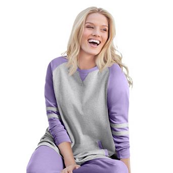 Woman Within Plus Size Baseball Sweatshirt