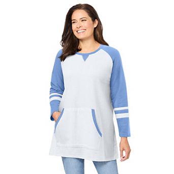 Woman Within Plus Size Baseball Sweatshirt