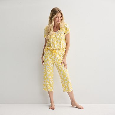 Petite Croft & Barrow® Cotton Pajama Top & Pajama Pants Set