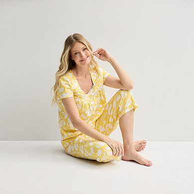 Petite Croft & Barrow® Cotton Pajama Top & Pajama Pants Set