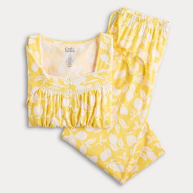 Petite Croft & Barrow® Cotton Pajama Top & Pajama Pants Set