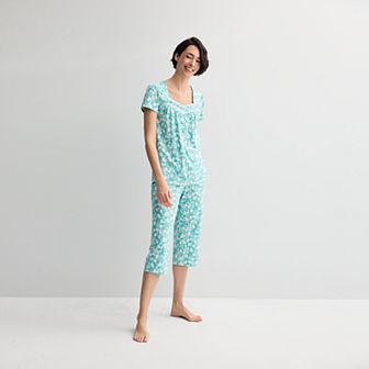 Petite Croft & Barrow® Cotton Pajama Top & Pajama Pants Set