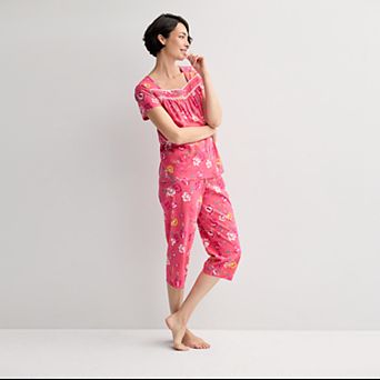 Petite Croft & Barrow® Cotton Pajama Top & Pajama Pants Set