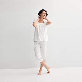 Petite Croft & Barrow® Cotton Pajama Top & Pajama Pants Set
