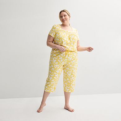 Plus Size Croft & Barrow® 2-pc. Pajama Top & Pajama Bottoms Set