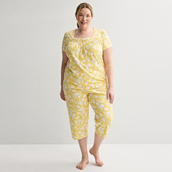 Plus Size Croft & Barrow® 2 pc Pajama Top & Pajama Bottoms Set