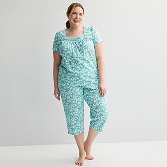 Plus Size Croft & Barrow® 2 pc Pajama Top & Pajama Bottoms Set