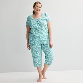 Plus Size Croft & Barrow® 2 pc Pajama Top & Pajama Bottoms Set
