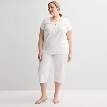 Plus Size Croft & Barrow® 2 pc Pajama Top & Pajama Bottoms Set