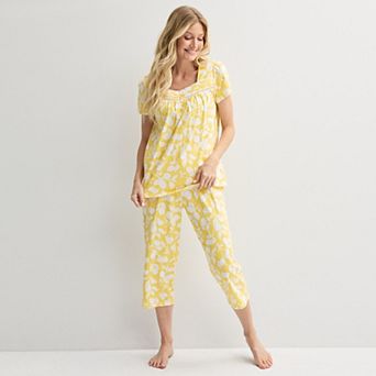 Women's Croft & Barrow® 2 pc Pajama Top & Pajama Bottoms Set
