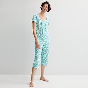 Women's Croft & Barrow® 2 pc Pajama Top & Pajama Bottoms Set
