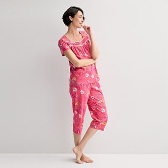 Women's Croft & Barrow® 2 pc Pajama Top & Pajama Bottoms Set